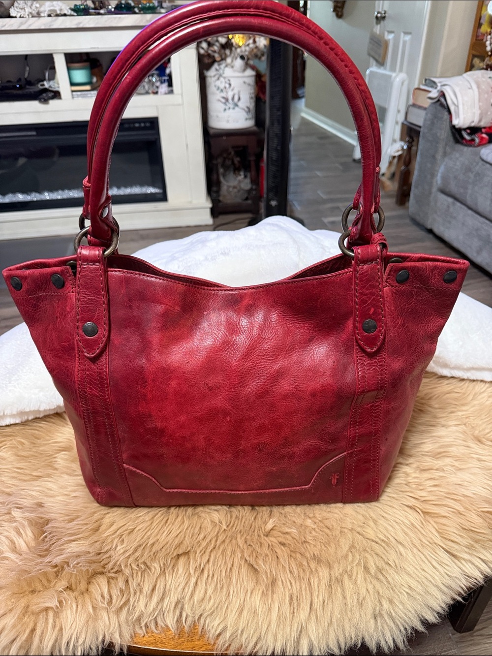 Frye Melissa Leather Shopper Tote/ShoulderBag In EUC
